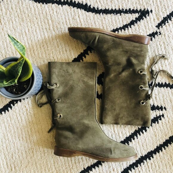 Jimmy Choo Suede Biker Boots Rabbit Fur - Picture 5 of 14